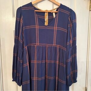 Matilda Jane Just Imagine Silvi Dress Babydoll Windowpane Plaid Size M‎